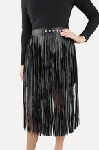 'Rivi' Long Fringed Skirt