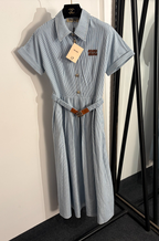 Miu Miu “Côte Élégance” Striped Shirt Dress