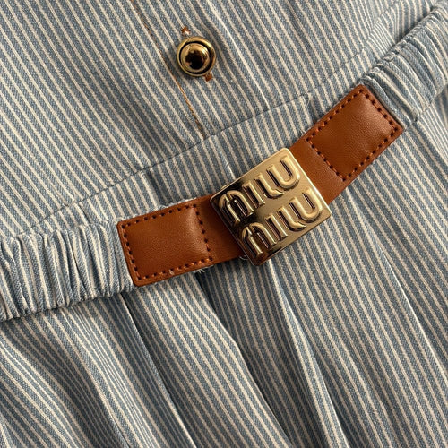 Miu Miu “Côte Élégance” Striped Shirt Dress