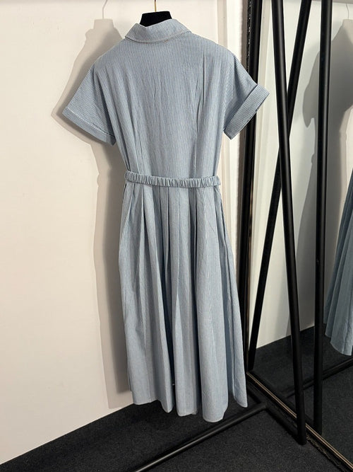 Miu Miu “Côte Élégance” Striped Shirt Dress
