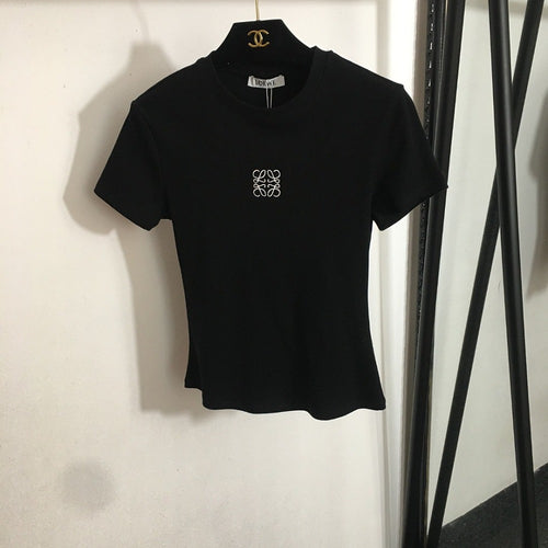 Loewe Monogram Embroidered Fitted Tee – Noir Edition