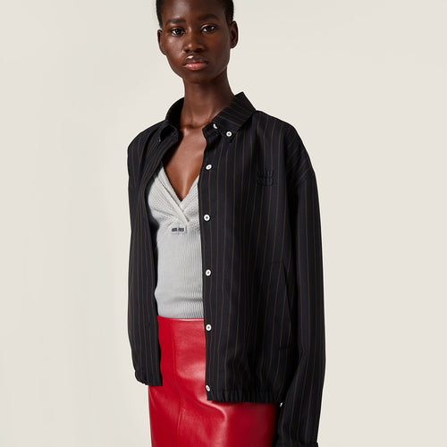 Miu Miu “Noir Ligne Élancée” Striped Jacket