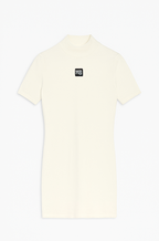 Alexander Wang Sculpted Mock Neck Logo Mini Dress