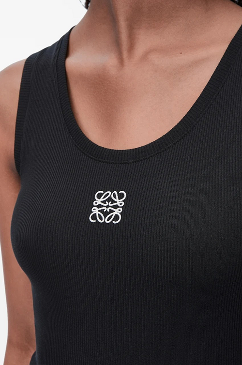 Loewe Anagram Ribbed Tank – Noir & Blanc Edition