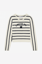 Christian Dior Marinière Star Embroidered Knit Pullover