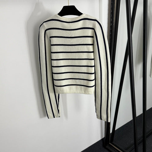 Christian Dior Marinière Star Embroidered Knit Pullover