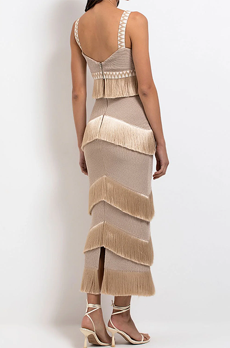 'Meesa' Fringe Maxi Skirt