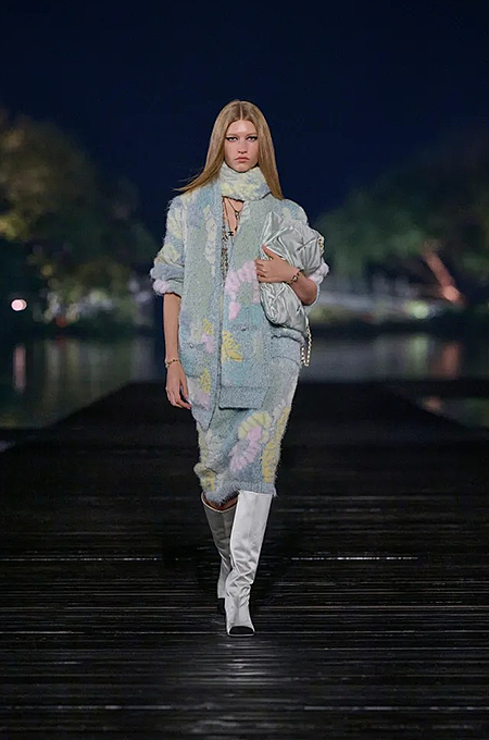 Chanel Jardin d’Hiver Bouclé Floral Knit Set