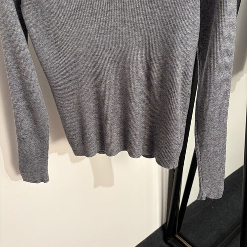 Prada Milano Ribbed Knit Long Sleeve Top – Graphite Luxe Edition