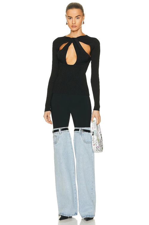 “Duality Drape” Hybrid Denim Sculpt Pants