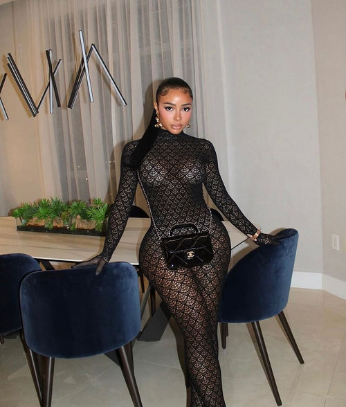 Dentelle Illusion Catsuit -Sculpted Lace Edition