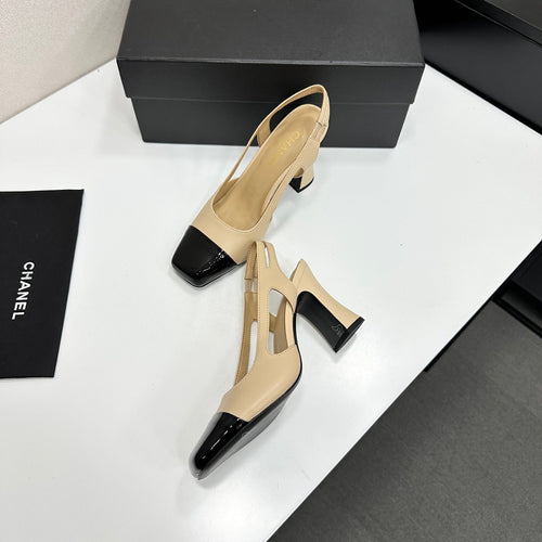 Chanel Épure Slingback Pumps – Beige & Noir Heritage Edition