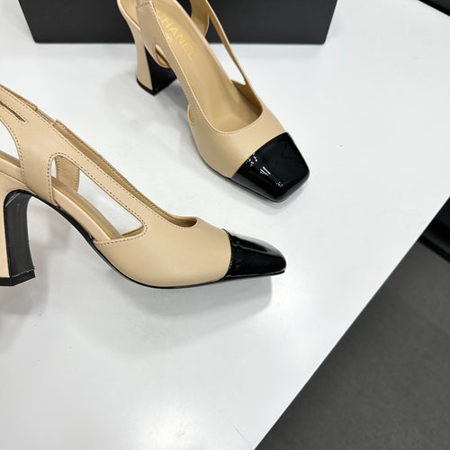 Chanel Épure Slingback Pumps – Beige & Noir Heritage Edition