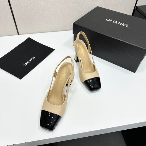Chanel Épure Slingback Pumps – Beige & Noir Heritage Edition