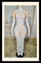 Icône de Luxe – Hand-Beaded Illusion Column Gown – NYFW “Vows on the Runway”