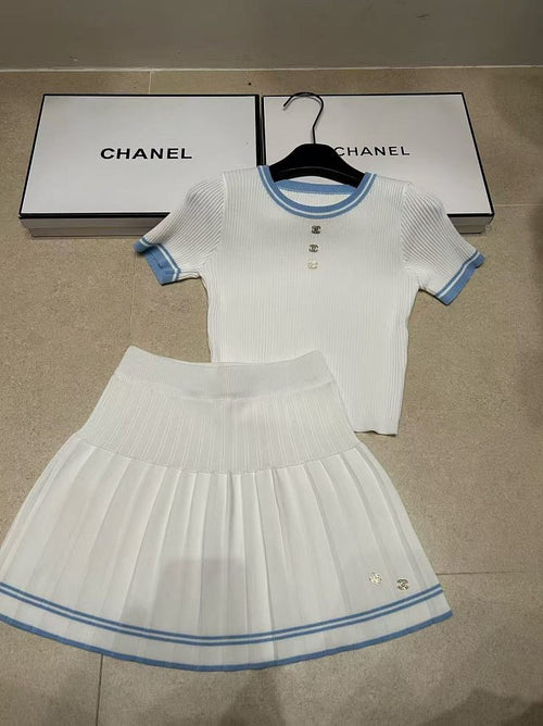 Chanel Côte d’Azur Knit Set – Pleated Mini Ensemble