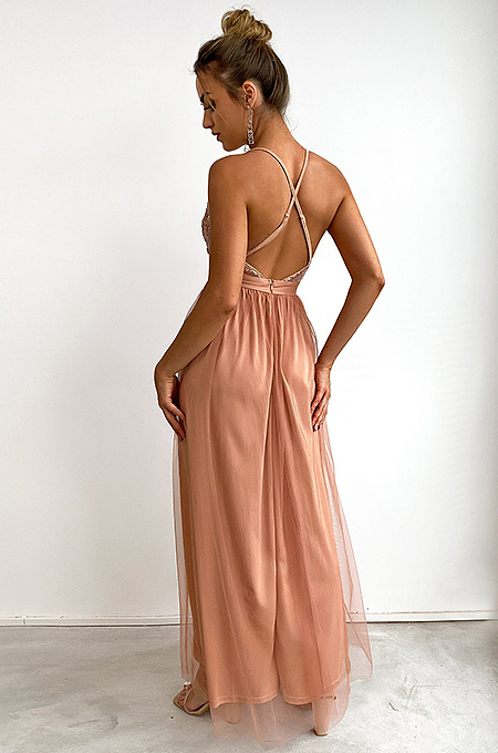 'Clera' Sequins Spaghetti Dress