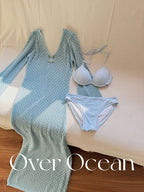 Over Ocean Blue Bikini Set with Dress