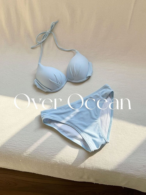 Over Ocean Blue Bikini Set with Dress