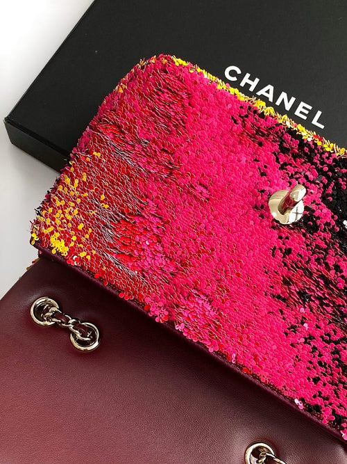Chanel Mini Classic Flap Bag – Sunset Flame Ombre Sequin with Silver-Tone Hardware