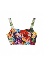 Dolce & Gabbana Floral Corset Crop Top – Alta Moda Garden Print