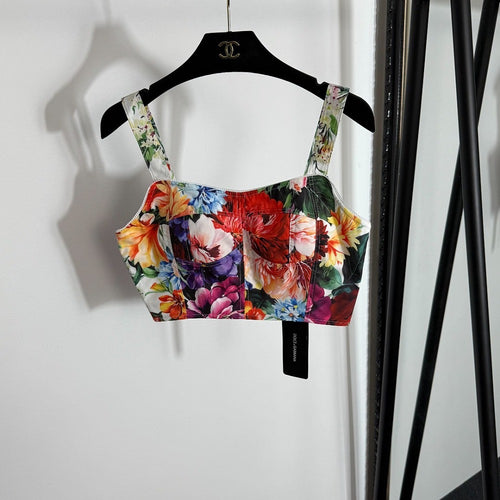 Dolce & Gabbana Floral Corset Crop Top – Alta Moda Garden Print