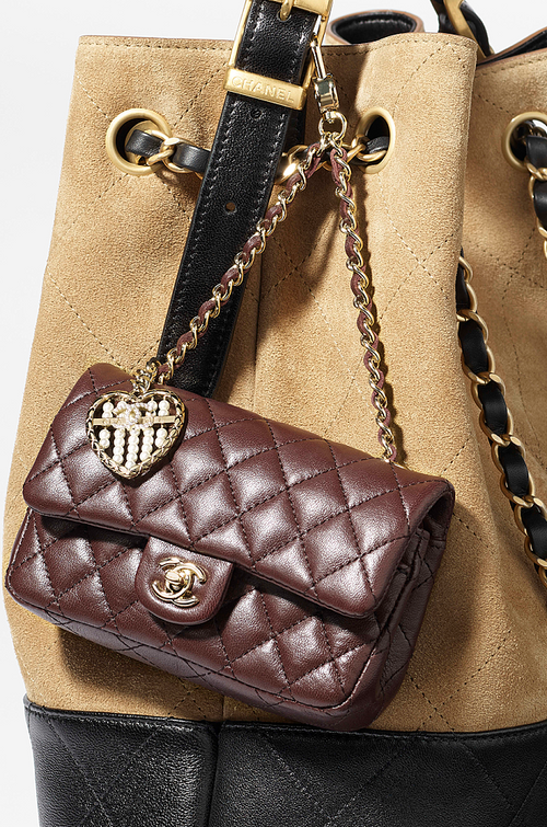 Chanel Mini Classic Flap Charm Bag in Quilted Lambskin with Heart Accent – Autumn/Winter Runway Edition