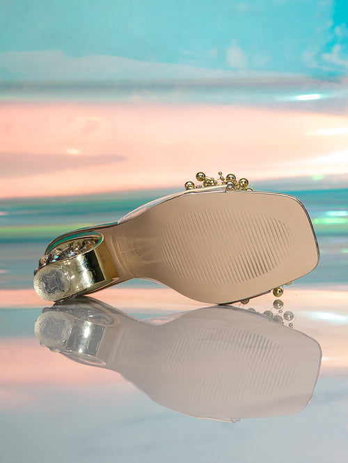 'Blezzi' Beaded Sandal Heels
