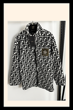Fendi Monogram Shearling Zip Jacket – Black & White