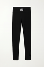 Balenciaga Logo High-Waist Performance Leggings – Black