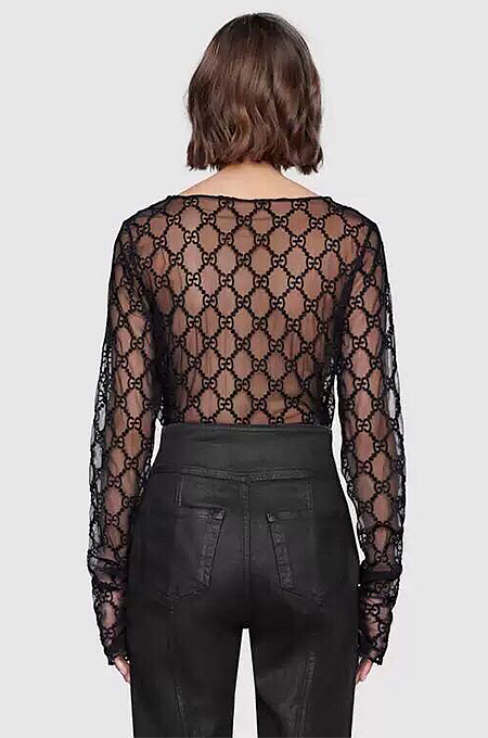 Gucci See-through Lace Top