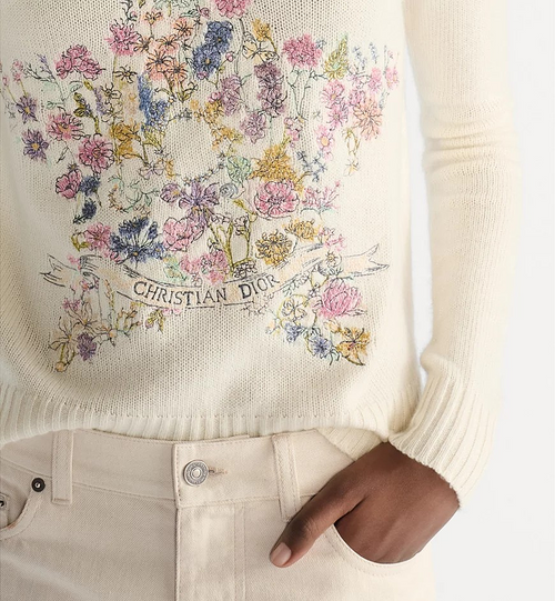 Christian Dior Floral Star Wool Sweater