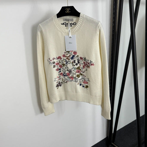 Christian Dior Floral Star Wool Sweater