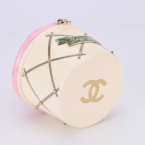 Chanel “Café Coco” Ice Cream Clutch & Rosé Ruffle Halter Dress Set – SS Runway Edition