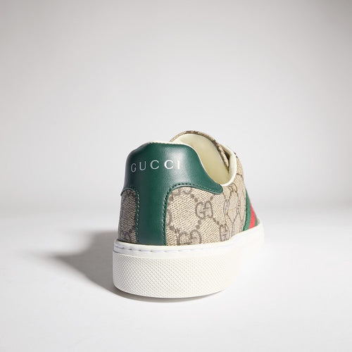 Gucci Ace Leather Web Sneaker (White)