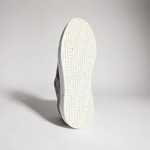 Gucci Ace Leather Web Sneaker (White)