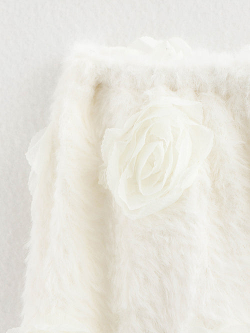 Ivory Bloom Lantern-Sleeve Blouse