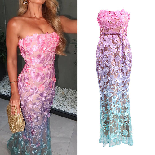 Blush Élysée Ombré Lace Gown