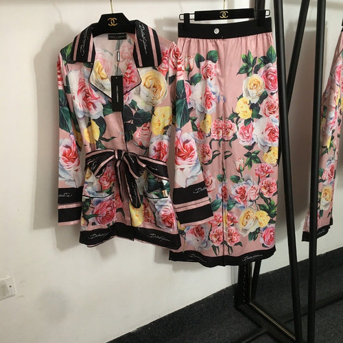 D&G Rose Printed Pants Set
