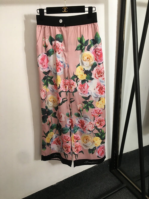 D&G Rose Printed Pants Set