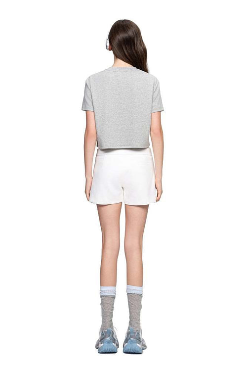 Anine Bing Sport Club Embroidered Cropped Tee – Heather Grey