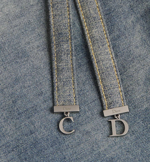 Christian Dior Chambray A-Line Midi Skirt with CD Charm