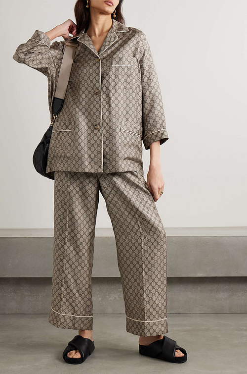Gucci GG Supreme Silk Pajama Set