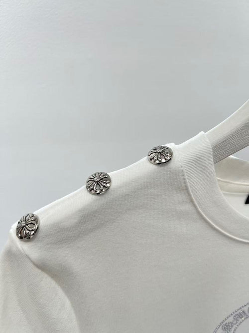 Chrome Hearts Horseshoe Crystal Embellished Tee