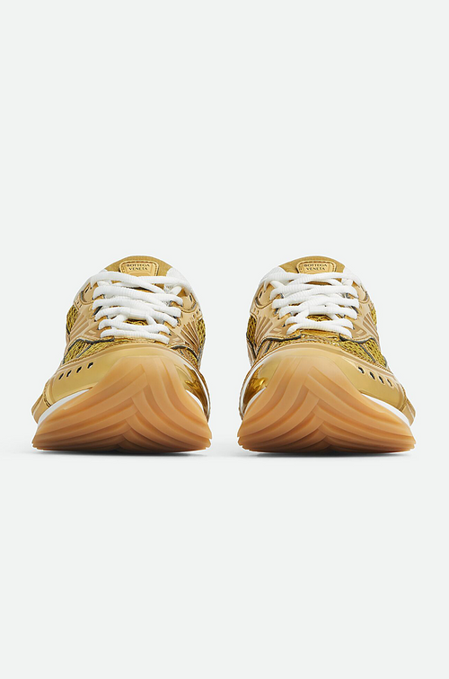 Bottega Veneta Orbit Sneakers – Gold/White