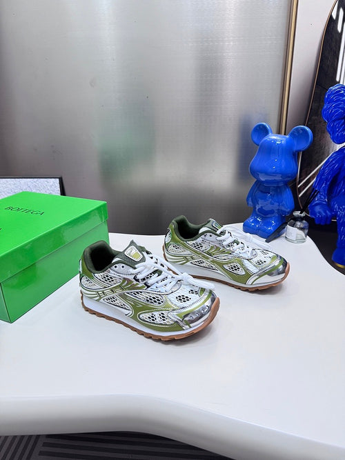 Bottega Veneta Orbit Sneakers – Silver/White/Optic