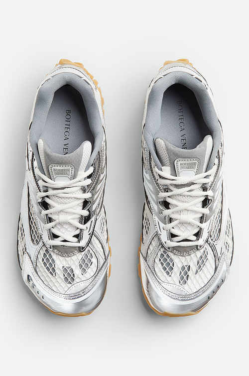 Bottega Veneta Orbit Sneakers – Silver/White/Optic