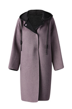 Noirhaven Wool & Suede Longline Coat - Dark Gray with Black Suede Interior (S–M)