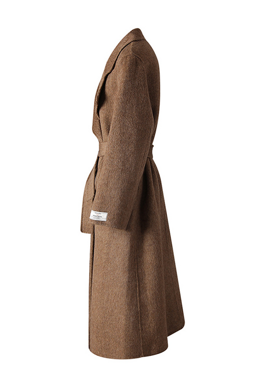 Cashmere Reverie Belted Coat – Chestnut Elegance