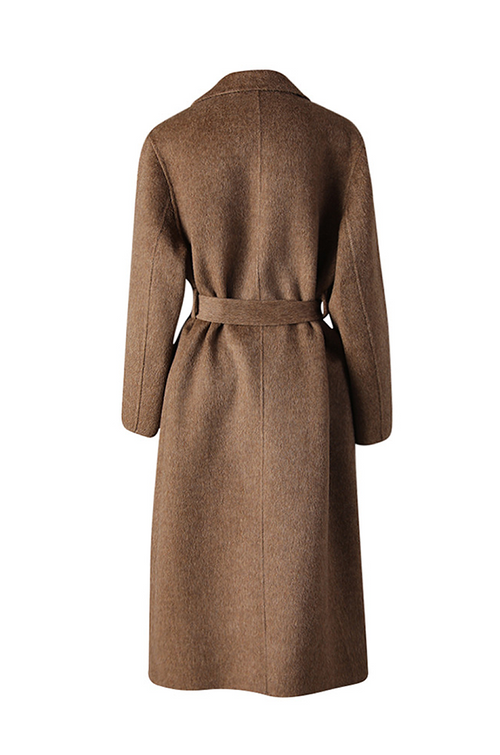 Cashmere Reverie Belted Coat – Chestnut Elegance